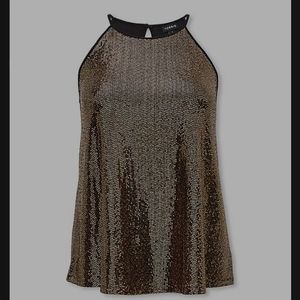 Torrid Gold Sequin Halter 3/3X 22/24 NWT